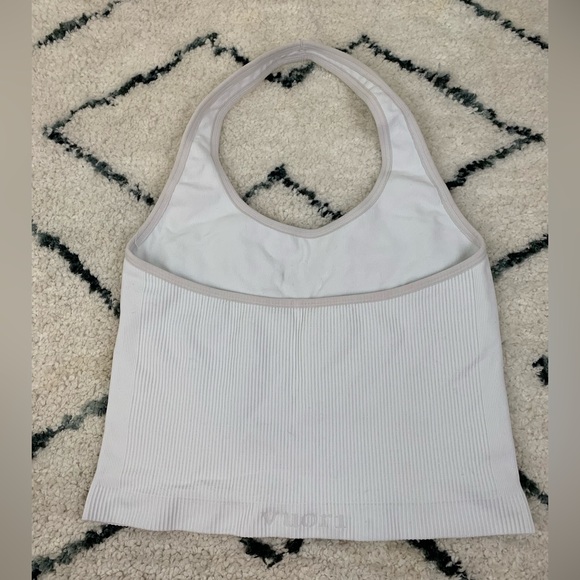 Vuori Simplicity White Ribbed Halter Neck Crop Top - Picture 4 of 9